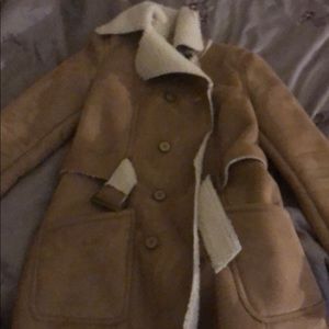 A suede coat. Worn once. Size S